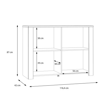 Comoda Behalf Stejar Riviera Si Stejar Gri, 116.4 Cm-01