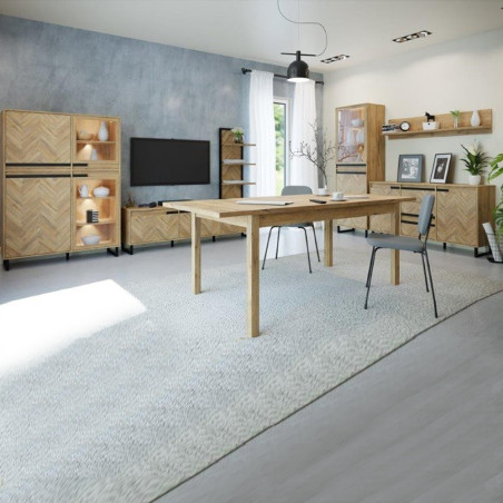 Masa Extensibila Solletico Stejar Bartex, 160.4/207 766 X 90 Cm-01