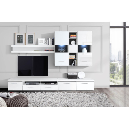 Set Living White Pearl, Alb, Negru Si Alb Lucios, 289.6 Cm-01