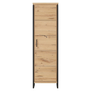 Dulap Reno Cu 1 Usa, Smoked Oak Furnir Din Lemn Masiv, 60 Cm