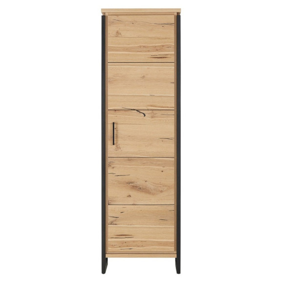 Dulap Reno Cu 1 Usa, Smoked Oak Furnir Din Lemn Masiv, 60 Cm