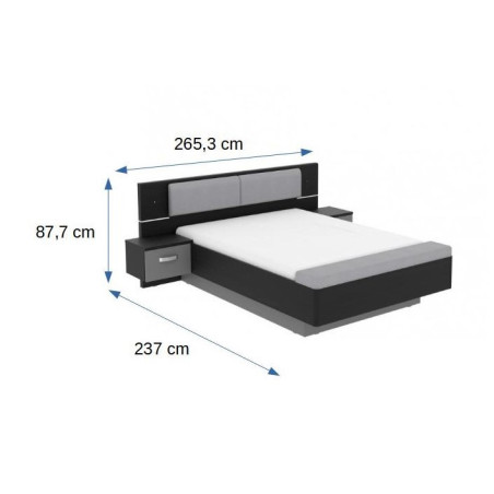 Pat Cu 2 Noptiere Dormitor Delice , Dimensiune Saltea 160 X 200 Cm-01