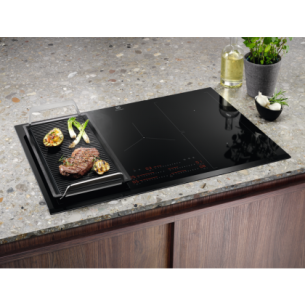 Plită inducţie Electrolux EIV84550, Bridge, Negru, 78 x 52 Cm