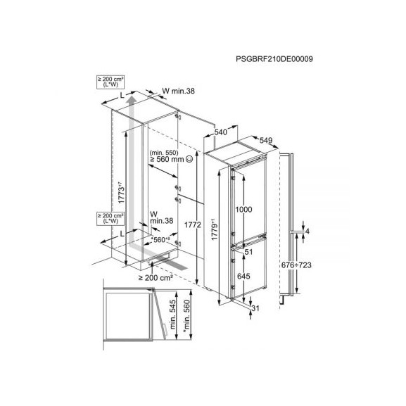 Combina frigorifica incorporabila electrolux lnt7tf18s, action cool&freeze, clasa f, 256 litri, alb, 177,2 x 54,6 x 54,9 cm