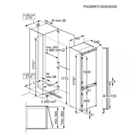 Combina Frigorifica Incorporabila Electrolux LNT7TF18S, Action Cool&Freeze, Clasa F, 256 Litri, Alb, 177,2 x 54,6 x 54,9 Cm-01