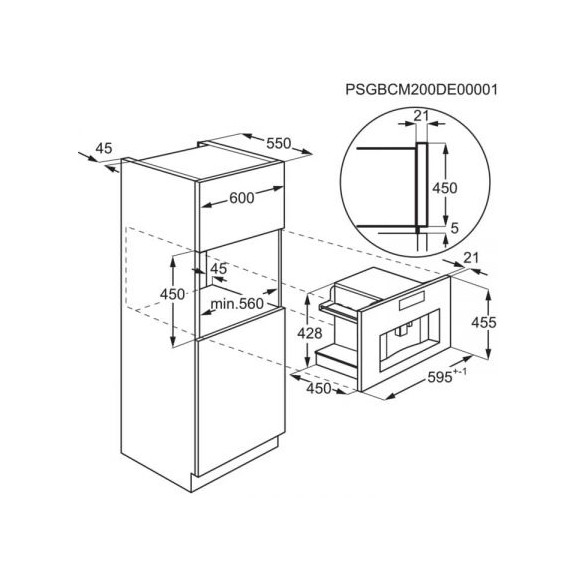 Espressor Incorporabil Electrolux KBC85Z, Negru, 45 x 56 x 55 Cm