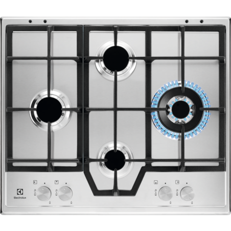 Plita Gaz Electrolux KGS6456SX, 4 Arzatoare Gaz, Inox, 60 Cm-01