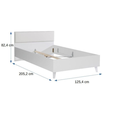 Pat Downtown, Alb, Dimensiune Saltea 120 x 200 Cm-01