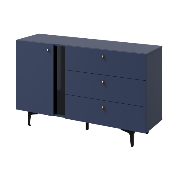 Comoda 1usa&3sertare cato, bleumarin, 138 × 84 × 41 cm