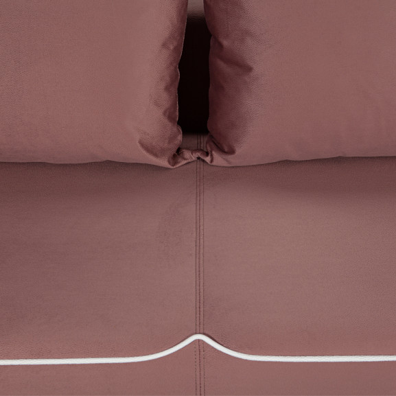 Canapea extensibila cu lada parma, roz&alb, 80 x 205 x 98 cm