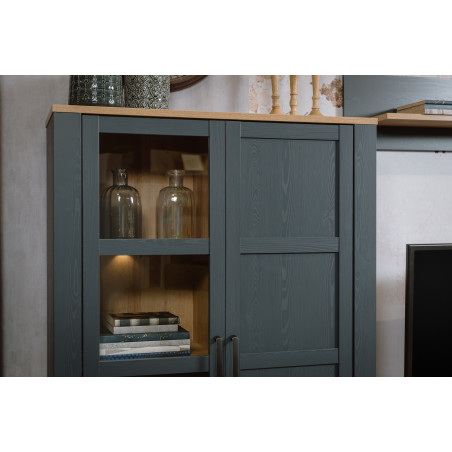 Set Living Boho Stejar Riviera Si Stejar Bleumarin, 281.6 Cm-01