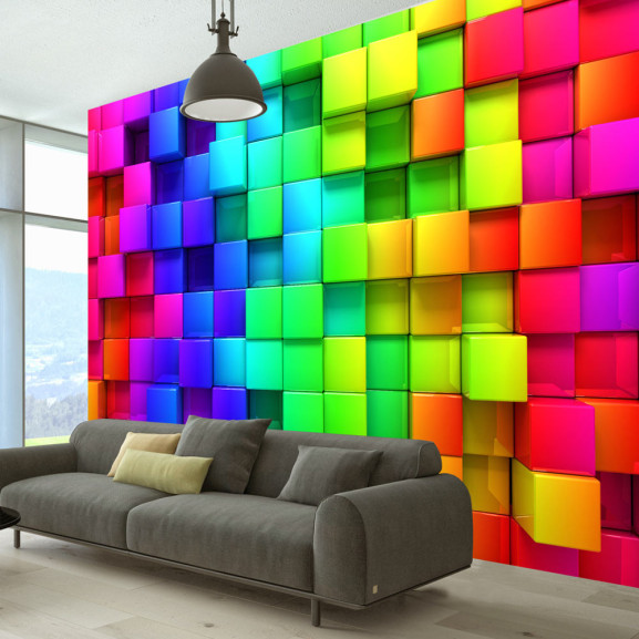 Fototapet colourful cubes 350 x 245 cm-resigilat