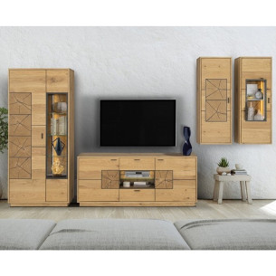 Set Living Urbano Oak, Stejar Rustic Si Negru, 350 Cm