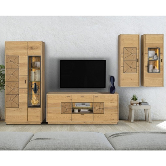 Set Living Urbano Oak, Stejar Rustic Si Negru, 350 Cm image1