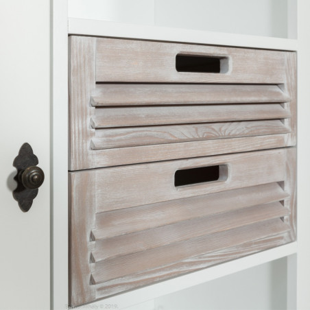 Bufet cu vitrina Cortina, Alb si Natur, 146 Cm-01