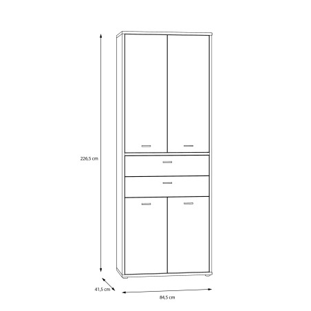 Dulap Birou Cu 2 Sertare West Valley 84.5 Cm-01