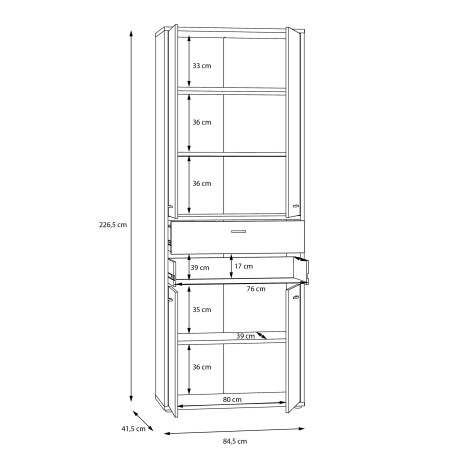 Dulap Birou Cu 2 Sertare West Valley 84.5 Cm-01