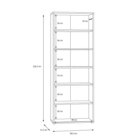Biblioteca West Valley 84.5 x 41.5 x 226.5 Cm-01