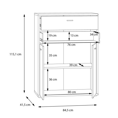 Comoda Cu 2 Sertare West Valley 84.5 Cm-01