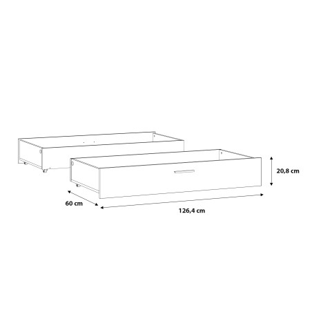 Set 2 Sertare Pat West Valley 126 Cm-01