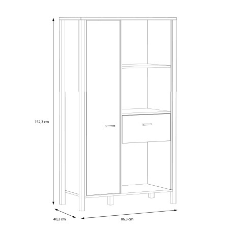 Biblioteca Hight Rock 86.3 Cm-01