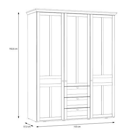 Dulap Dormitor 3 Usi Albertta 155 Cm-01