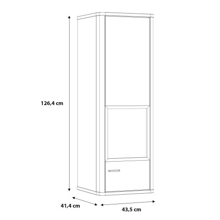 Vitrina Suspendata Leokadia, Stejar Artisan Si Gri Wolfram Uni, 43.5 Cm-01