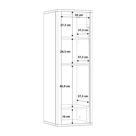 Vitrina Suspendata Leokadia, Stejar Artisan Si Gri Wolfram Uni, 43.5 Cm-01