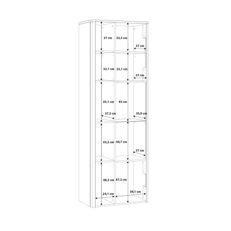 Vitrina Leokadia, Stejar Artisan Si Gri Wolfram Uni, 73 Cm-01