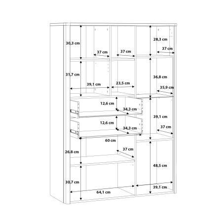 Vitrina Leokadia, Stejar Artisan Si Gri Wolfram Uni, 113 Cm-01