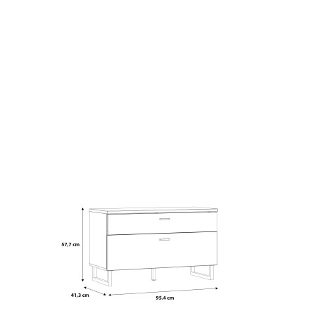 Comoda Tv Leokadia, Stejar Artisan Si Gri Wolfram Uni, 95 Cm-01