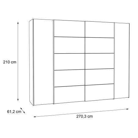 Dulap Energy Stejar Sonoma Alb, 270 Cm-01