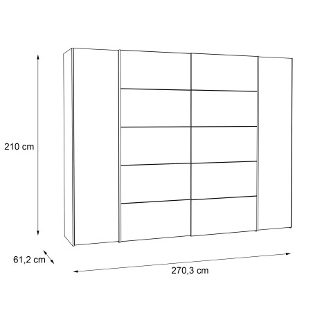 Dulap Energy Stejar Artisan, 270 Cm-01