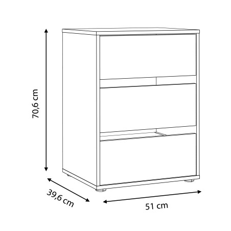 Comoda Interior Dulap Wings Gri, 51 Cm-01