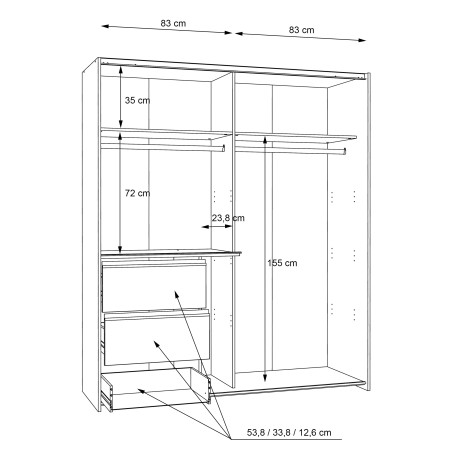 Dulap Wings Stejar Sonoma, 170.3 Cm-01