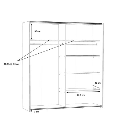 Dulap Kalis Alb Mat. 170.3 Cm-01