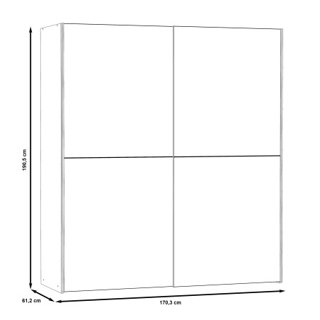 Dulap Kalis Alb Si Alb Super Lucios, 170.3 Cm-01