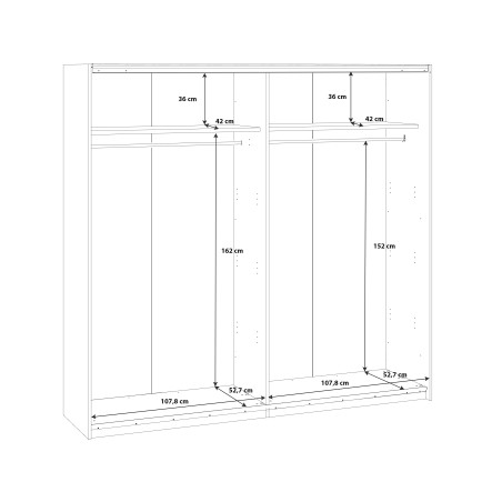 Dulap Rimrock Stejar Pamantiu Si Stejar Negru, 220 Cm-01