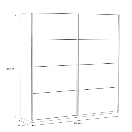 Dulap Rimrock Stejar Pamantiu Si Stejar Negru, 220.1 Cm-01