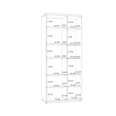 Vitrina Cu 2 Usi Elatha, Stejar Catania Si Negru Super Lucios, 88.1 Cm-01