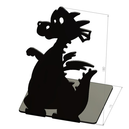 Suport De Carte Dragon Otel, Negru Mat, 18 X 11 Cm-01