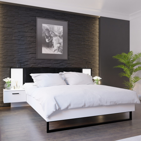 Pat Aristyda, Alb Si Negru Mat, Dimensiune Saltea 160 x 200 Cm-01