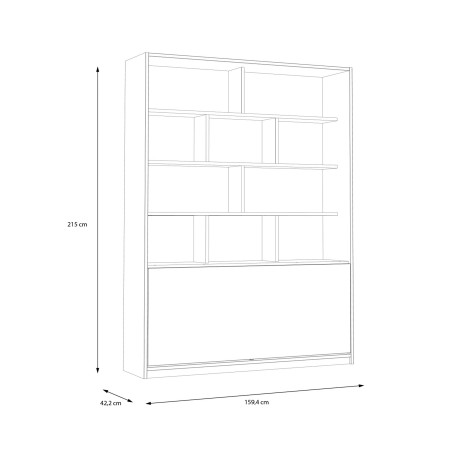 Biblioteca Multifunctionala Cu Extensie Masa Smartway, 159 Cm-01