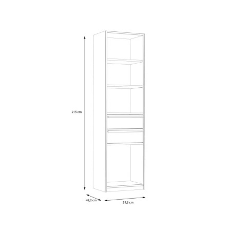 Biblioteca Cu 2 Sertare Smartway, 59 Cm-01