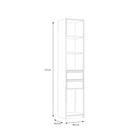 Biblioteca Cu 2 Sertare Smartway, 44 Cm-01