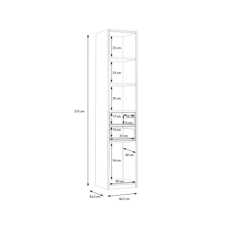 Biblioteca Cu 2 Sertare Smartway, 44 Cm-01