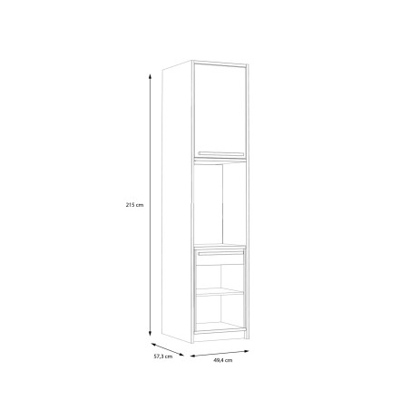 Biblioteca Multifunctionala Cu 1 Usa Si Extensie Birou Smartway, 49 Cm-01