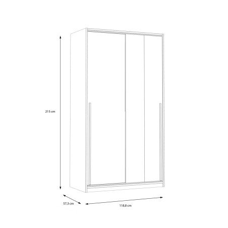 Dulap Cu 2 Usi Culisante Smartway, 119 Cm-01