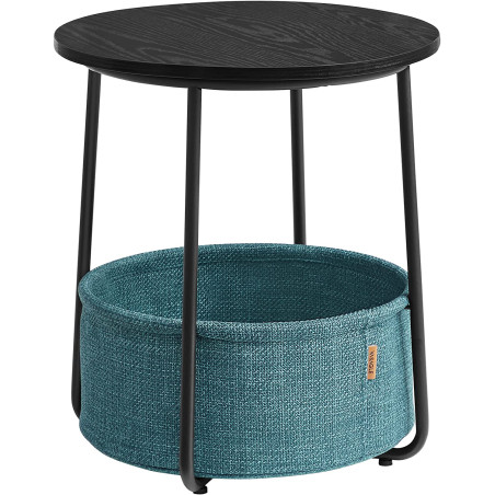Masuta Rotunda Cu Spatiu De depozitare Isla Negru si Albastru, 45 x 51 Cm-01