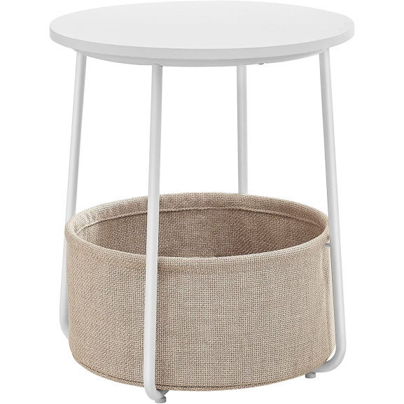 Masuta Rotunda Cu Spatiu De depozitare Isla Alb si Bej 45 x 51 Cm